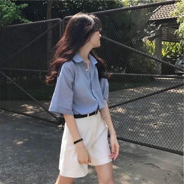 2021 summer small man light mature style short sleeve shirt and shorts women's net red foreign age reducing profsional two-piece, White
2021 summer small man light mature style short sleeve shirt and shorts women's net red foreign age reducing profsional two-piece, White
