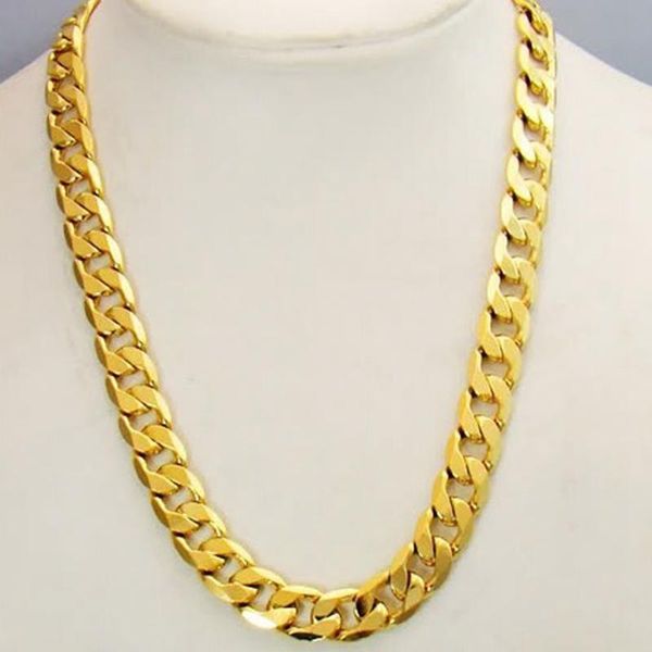chains fashion chunky cuban chain solid yellow gold filled massive mens necklace 24inches, Silver
chains fashion chunky cuban chain solid yellow gold filled massive mens necklace 24inches, Silver
