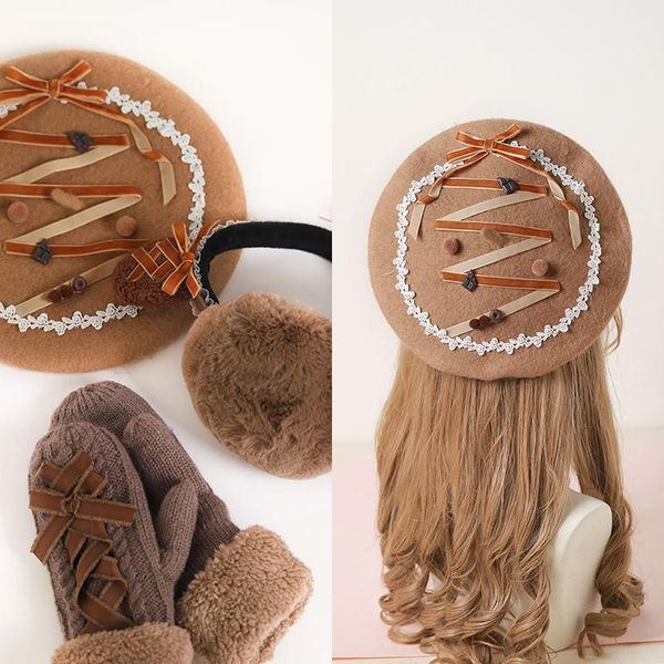 party masks lolita autumn and winter beret hat sweet lovely chocolate series head accessories gloves ear-cap h
party masks lolita autumn and winter beret hat sweet lovely chocolate series head accessories gloves ear-cap h