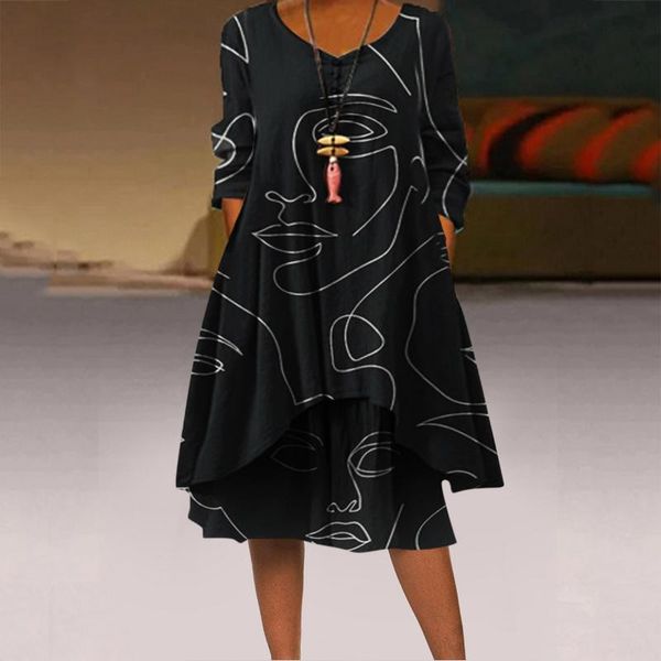 casual dresses knee-length dress long sleeve irregular elegant women 2021 autumn v-neck floral print party loose #t3g, Black;gray
casual dresses knee-length dress long sleeve irregular elegant women 2021 autumn v-neck floral print party loose #t3g, Black;gray
