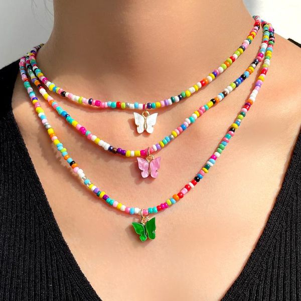 chokers sweet colorful butterfly pendant beaded necklace for women candy color acrylic seed beads bohemian summer beach jewelry, Golden;silver
chokers sweet colorful butterfly pendant beaded necklace for women candy color acrylic seed beads bohemian summer beach jewelry, Golden;silver