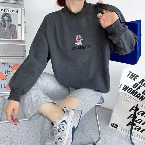 korean sweater simple folding wear versatile stickers letter loose women's round neck pullover sweater, Black
korean sweater simple folding wear versatile stickers letter loose women's round neck pullover sweater, Black