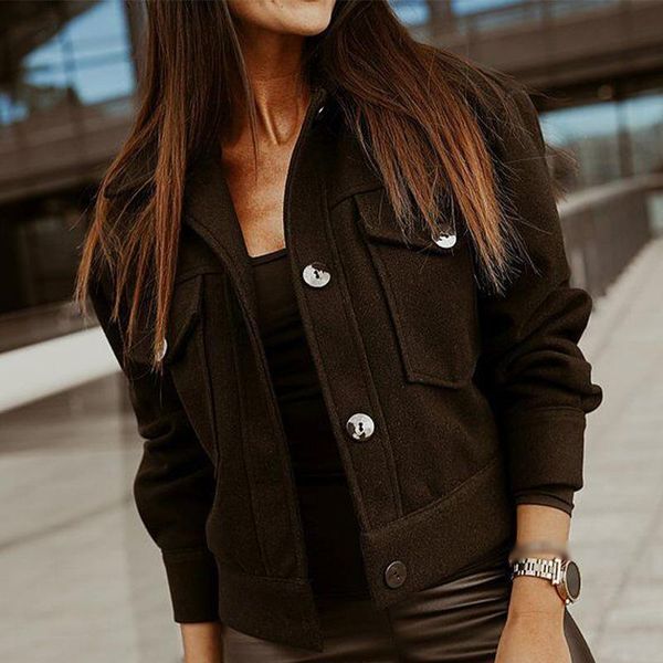 autumn women's jacket warm faux fur outerwear female short coat single breast big pocket streetwear 2021 lady fashion jackets, Black;brown
autumn women's jacket warm faux fur outerwear female short coat single breast big pocket streetwear 2021 lady fashion jackets, Black;brown