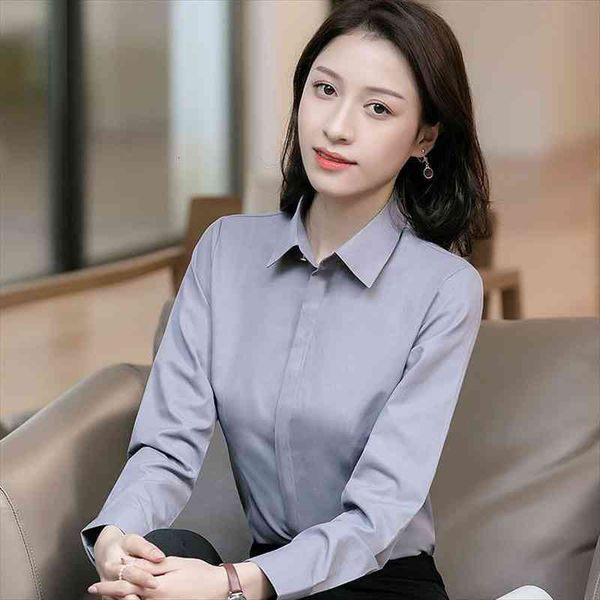 women basic long sleeve concealed button placket dress shirts ladies office formal slim-fit blouses blusa social work shirt, White
women basic long sleeve concealed button placket dress shirts ladies office formal slim-fit blouses blusa social work shirt, White
