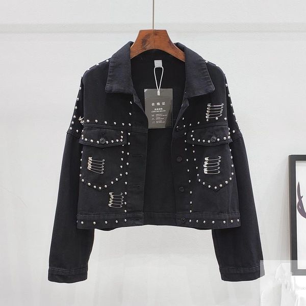 autumn fashion black denim jacket women casual outerwear streetwear chaquetas mujer loose brooch rivet jeans jackets coat female women', Black;brown
autumn fashion black denim jacket women casual outerwear streetwear chaquetas mujer loose brooch rivet jeans jackets coat female women', Black;brown