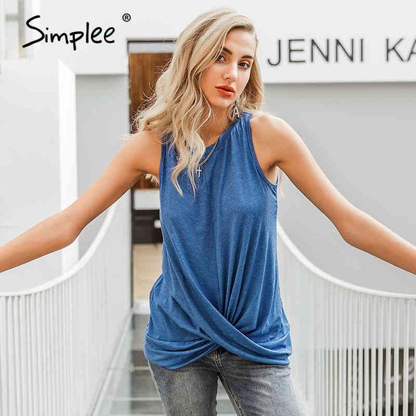 women sleeveless twist knot loose t shirt casual feminina solid tunic blue female ladies shirts 210414, White
women sleeveless twist knot loose t shirt casual feminina solid tunic blue female ladies shirts 210414, White