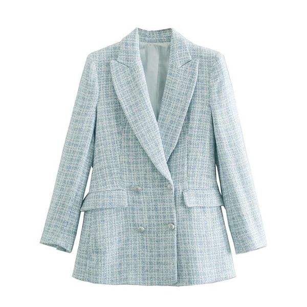 women's suits & blazers 2021 office clothing casual suit twill tweed double-breasted jacket for women, White;black
women's suits & blazers 2021 office clothing casual suit twill tweed double-breasted jacket for women, White;black