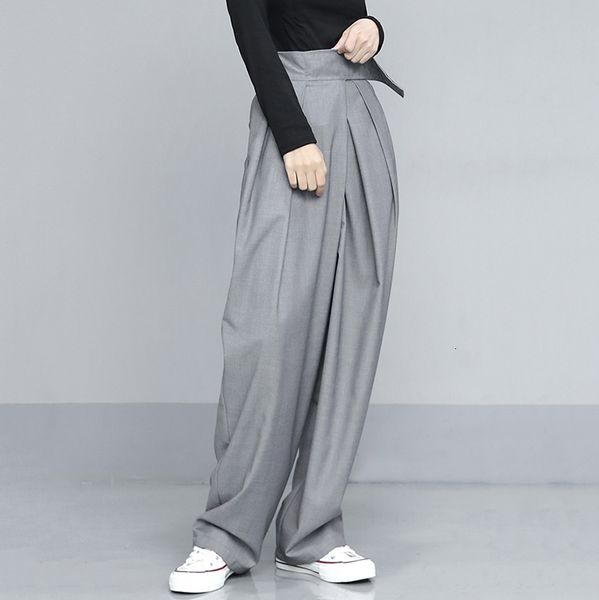 capris women's high waist pleated loose cut pants, trousers, wide legs, grey, spring and autumn, 2021, Black;white
capris women's high waist pleated loose cut pants, trousers, wide legs, grey, spring and autumn, 2021, Black;white