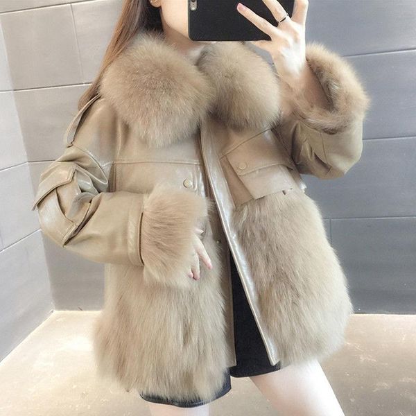 women's fur & faux 2021 women winter fashion imitation coats female short patchwork leather jackets ladies warm overcoats m662, Black
women's fur & faux 2021 women winter fashion imitation coats female short patchwork leather jackets ladies warm overcoats m662, Black