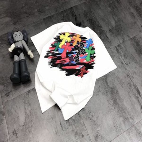 ch 21 summer new grey crowe back cross full print loose short sleeve t-shirt trend couple, White
ch 21 summer new grey crowe back cross full print loose short sleeve t-shirt trend couple, White