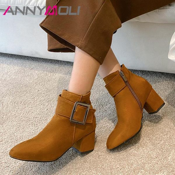 boots annymoli high heel ankle woman zipper thick short buckle pointed toe ladies shoes autumn winter black 43
boots annymoli high heel ankle woman zipper thick short buckle pointed toe ladies shoes autumn winter black 43