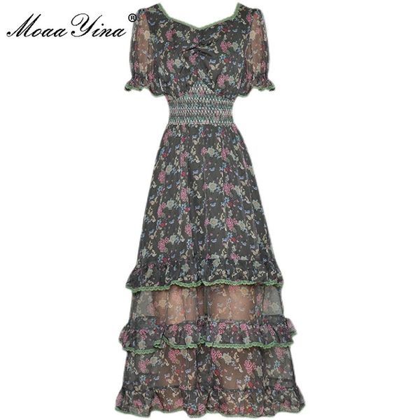 fashion designer dress summer women's dress v-neck short sleeve floral print mesh splicing chiffon vintage midi 210524, Black;gray
fashion designer dress summer women's dress v-neck short sleeve floral print mesh splicing chiffon vintage midi 210524, Black;gray
