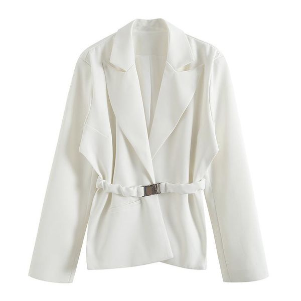women's suits & blazers women 2021 fashion gown side slits cross belted blazer chic black coats high waist queen office mujer, White;black
women's suits & blazers women 2021 fashion gown side slits cross belted blazer chic black coats high waist queen office mujer, White;black