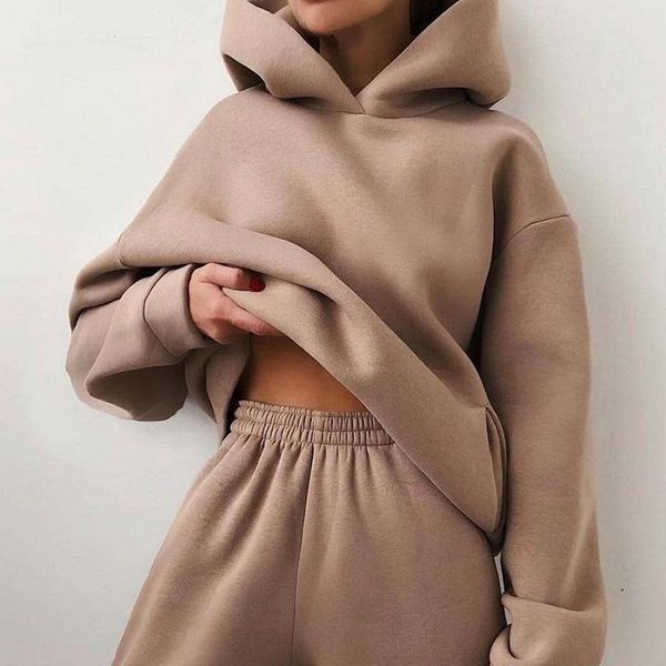women's two piece pants tracksuit suits 2021 autumn winter solid warm hoodie sweatshirts sportswear sports set lounge clothes, White
women's two piece pants tracksuit suits 2021 autumn winter solid warm hoodie sweatshirts sportswear sports set lounge clothes, White