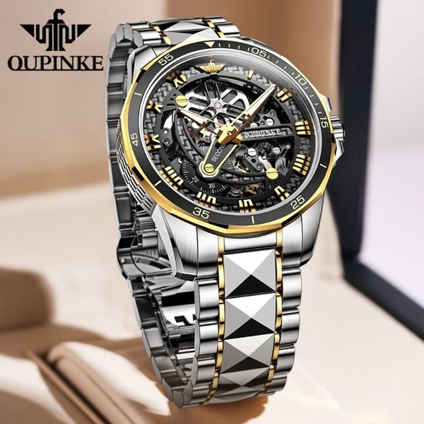 wristwatches brand oupinke luxury men's mechanical wristwatch automatic watch men classic skeleton tungsten steel sapphire waterproof, Slivery;brown
wristwatches brand oupinke luxury men's mechanical wristwatch automatic watch men classic skeleton tungsten steel sapphire waterproof, Slivery;brown