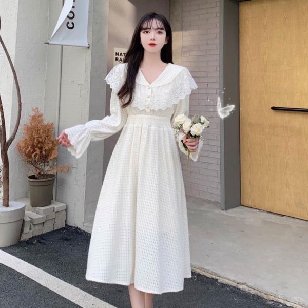 casual dresses sannian women dress autumn and winter sweet temperament skirt korean lace trim v-neck waist slimming long-sleeved female, Black;gray
casual dresses sannian women dress autumn and winter sweet temperament skirt korean lace trim v-neck waist slimming long-sleeved female, Black;gray