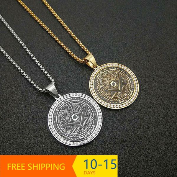 pendant necklaces hip hop men's gold color stainless steel necklace iced out cubic zirconia masonic rock bling rapper hiphop jewerly, Silver
pendant necklaces hip hop men's gold color stainless steel necklace iced out cubic zirconia masonic rock bling rapper hiphop jewerly, Silver