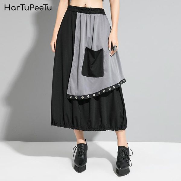 skirts irregular skirt women long cool 2021 spring summer plus size loose patchwork metal ring decorate elastic waist pocket, Black
skirts irregular skirt women long cool 2021 spring summer plus size loose patchwork metal ring decorate elastic waist pocket, Black