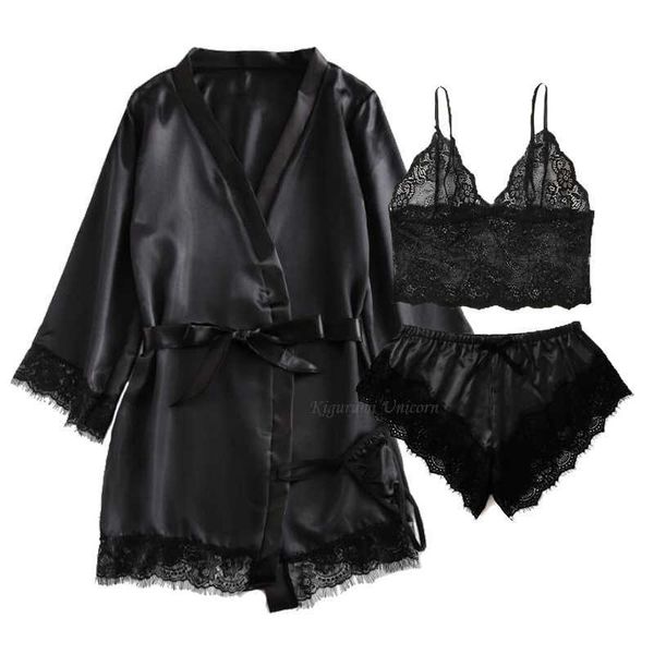 pajamas set women silk summer flower pyjamas female long sleeve shirt pants handwork 3pcs lingerie striped sleepwear 210713, Black;red
pajamas set women silk summer flower pyjamas female long sleeve shirt pants handwork 3pcs lingerie striped sleepwear 210713, Black;red