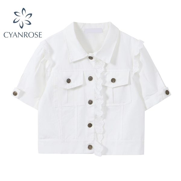 women's cardigan white crop blouses or for ladies trendy streetwear lapel elegant shirts ruffle buttons casual ins 210515
women's cardigan white crop blouses or for ladies trendy streetwear lapel elegant shirts ruffle buttons casual ins 210515