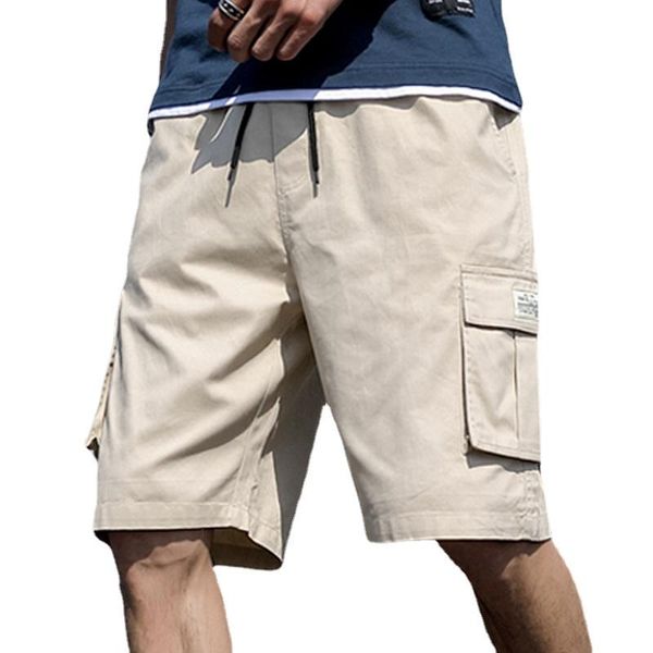 men's shorts mens summer cargo fashion knee length drawstring men cotton khaki work bermudas, White;black
men's shorts mens summer cargo fashion knee length drawstring men cotton khaki work bermudas, White;black