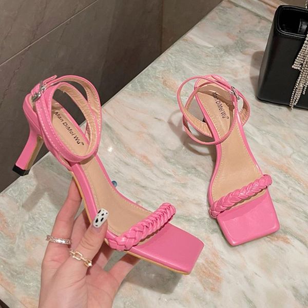 fashion women sandals 2021 summer weave square high heels shoes ladies slides pumps lady party heel outside woman dress, Black
fashion women sandals 2021 summer weave square high heels shoes ladies slides pumps lady party heel outside woman dress, Black