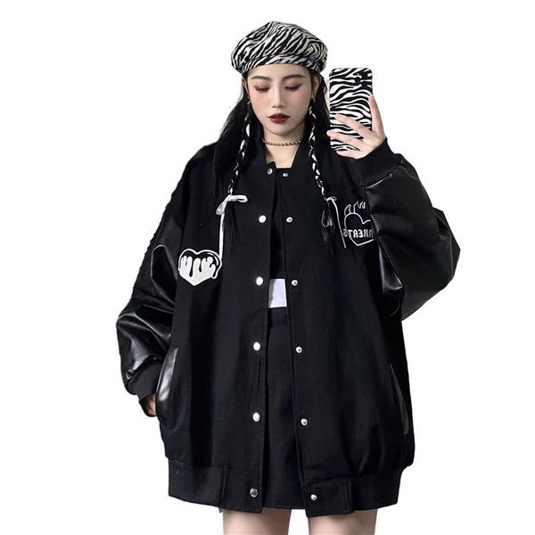 women's jackets spring and autumn 2021 korean version ins versatile baseball jacket loose black fashion, Black;brown
women's jackets spring and autumn 2021 korean version ins versatile baseball jacket loose black fashion, Black;brown