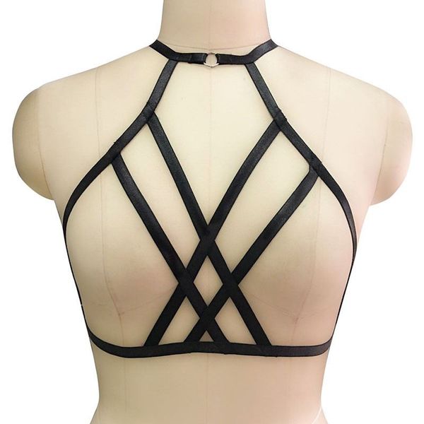 bamboo like hanging neck bikini temptation harness strap hollow out underwear, Black;white
bamboo like hanging neck bikini temptation harness strap hollow out underwear, Black;white