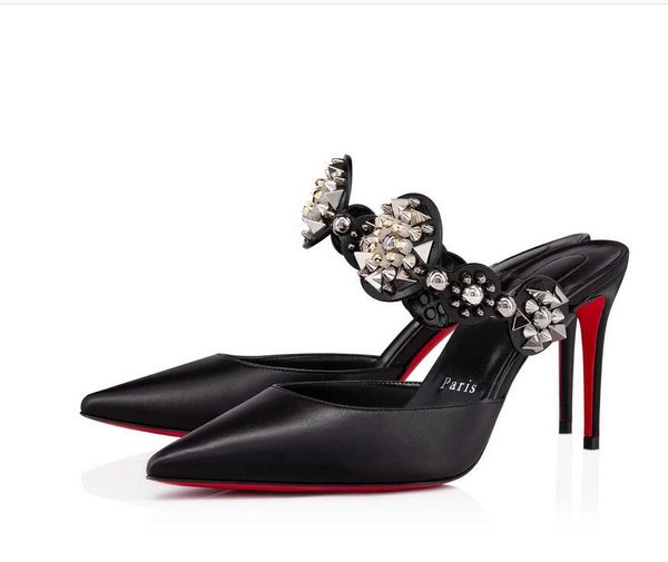 luxurious women's sandal miss goldora mules elegant heel black leather silver spikes patent pointed-toe stiletto lady heels dress party
luxurious women's sandal miss goldora mules elegant heel black leather silver spikes patent pointed-toe stiletto lady heels dress party