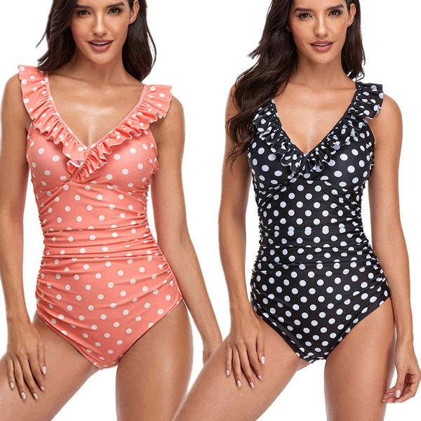 women's swimmer 2021 swimsuit ruffle one piece wave point triangle bikini 124, White;black
women's swimmer 2021 swimsuit ruffle one piece wave point triangle bikini 124, White;black