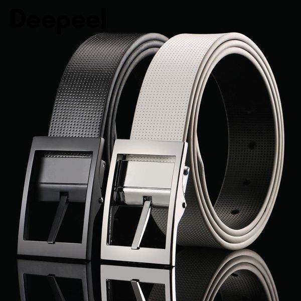 

belts deepeel 1pc 3.3cm*105cm-125cm men's pin buckle belt fashion cowskin men personality simple waistband yk688, Black;brown