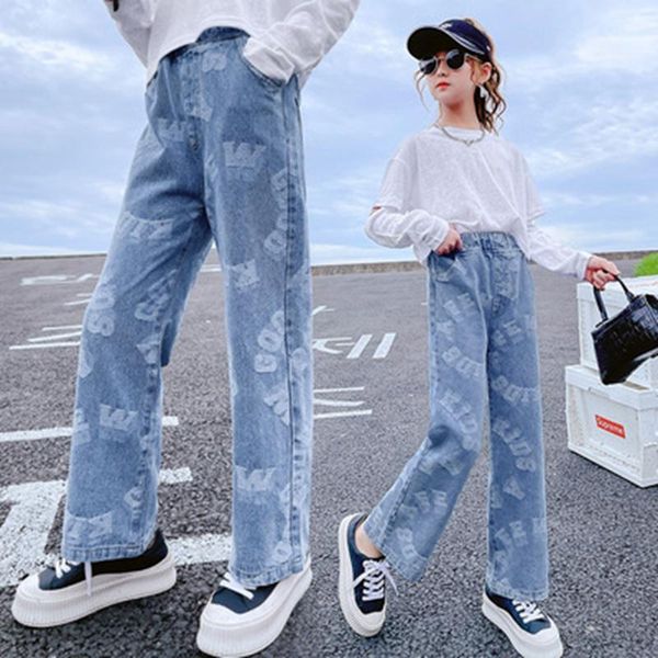 jeans for girl 2021 autumn fashion wide leg pants high waist elastic children loose casual denim straight 5-14year old, Blue
jeans for girl 2021 autumn fashion wide leg pants high waist elastic children loose casual denim straight 5-14year old, Blue