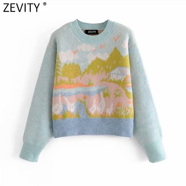 women fashion basic o neck scenery pattern casual knitting sweater female chic long sleeve pullovers s620 210416, White;black
women fashion basic o neck scenery pattern casual knitting sweater female chic long sleeve pullovers s620 210416, White;black