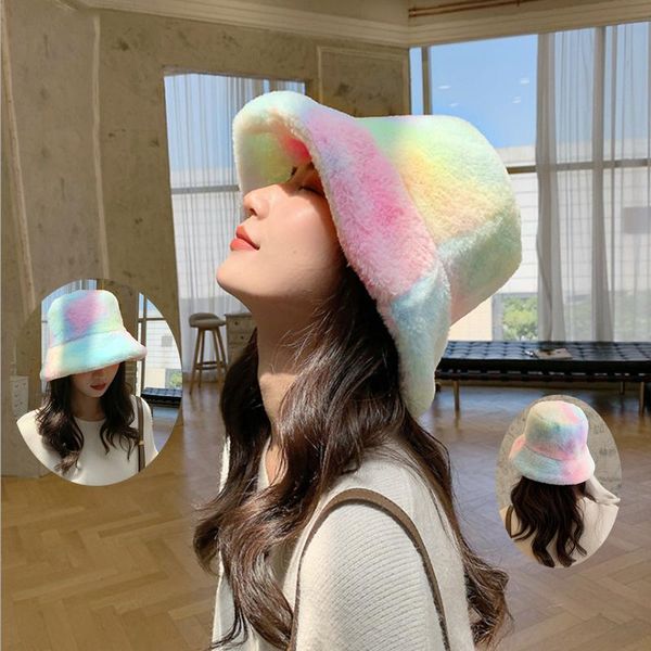 stingy brim hats autumn and winter women bucket hat korean tie-dye rainbow color plush fashion warm cap tide female panama gorras, Blue;gray
stingy brim hats autumn and winter women bucket hat korean tie-dye rainbow color plush fashion warm cap tide female panama gorras, Blue;gray