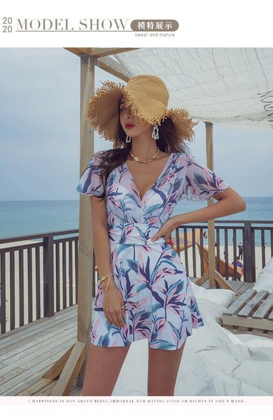 one-piece skirt style slimming cover belly short sleeve high waist large size swimwear brand breathable quick-drying suits
one-piece skirt style slimming cover belly short sleeve high waist large size swimwear brand breathable quick-drying suits