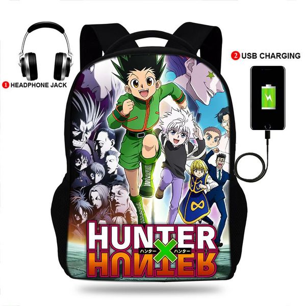 backpack 17inch hxh gon killua design print college usb charger schoolbag lapbackpacks for teenage school bag boys mochila
backpack 17inch hxh gon killua design print college usb charger schoolbag lapbackpacks for teenage school bag boys mochila