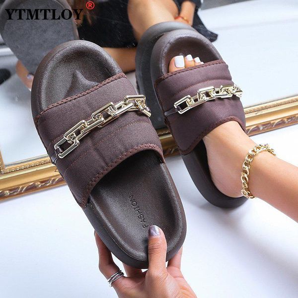 ladies slippers summer slides fashion black metal chain decorated round toe women female beach shoes
ladies slippers summer slides fashion black metal chain decorated round toe women female beach shoes