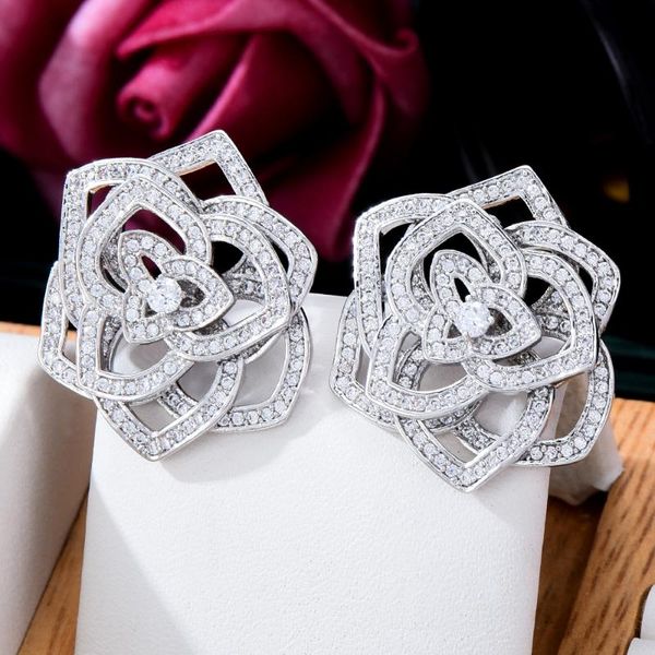 stud godki luxury hollow flowers earrings trendy cubic zircon gold for women wedding engagement party jewelry gift, Golden;silver
stud godki luxury hollow flowers earrings trendy cubic zircon gold for women wedding engagement party jewelry gift, Golden;silver