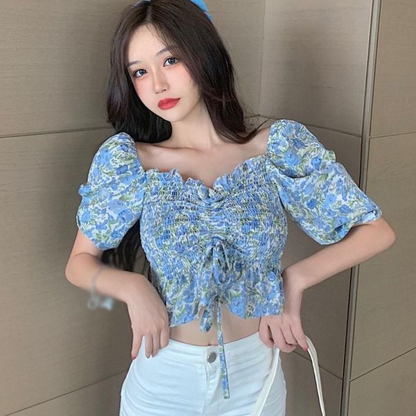 fashion chiffon shirt women's floral print slash neck crop chic pleated short sleeve off shoulder blouse blouses & shirts, White
fashion chiffon shirt women's floral print slash neck crop chic pleated short sleeve off shoulder blouse blouses & shirts, White