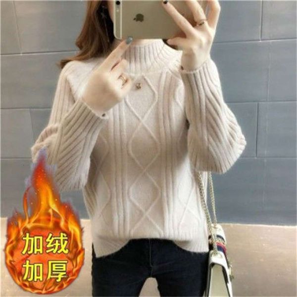 cashmere without cashmere autumn and winter high neck sweater version loose thickened solid color top, White;black
cashmere without cashmere autumn and winter high neck sweater version loose thickened solid color top, White;black