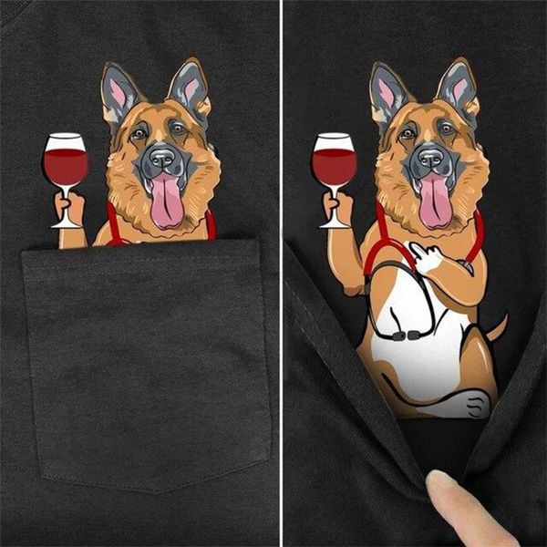 men's t-shirts cloocl pure cotton t-shirt fashion summer pocket german shepherd drink red wine 3d printed shirt hip hop casual tees, White;black
men's t-shirts cloocl pure cotton t-shirt fashion summer pocket german shepherd drink red wine 3d printed shirt hip hop casual tees, White;black