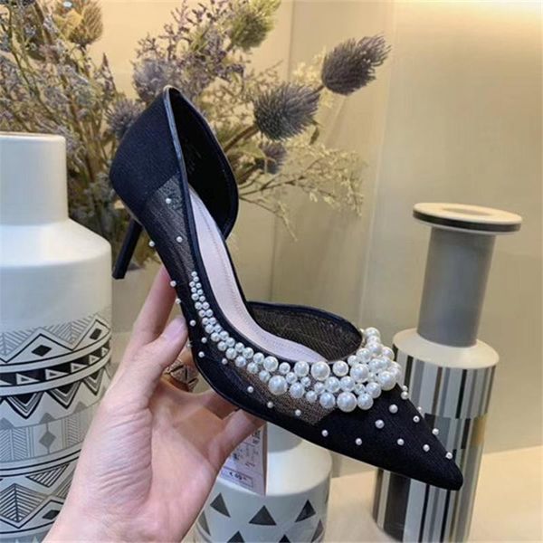 sandals women's shoes of the same type pointed toe shallow mouth thin heel pearl single woman, Black
sandals women's shoes of the same type pointed toe shallow mouth thin heel pearl single woman, Black