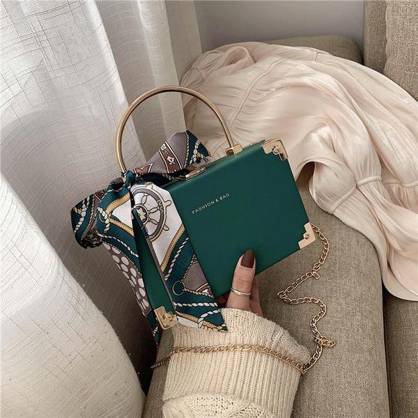 european and american silk scarf ins fashion portable chain shoulder messenger box bag women cross body
european and american silk scarf ins fashion portable chain shoulder messenger box bag women cross body