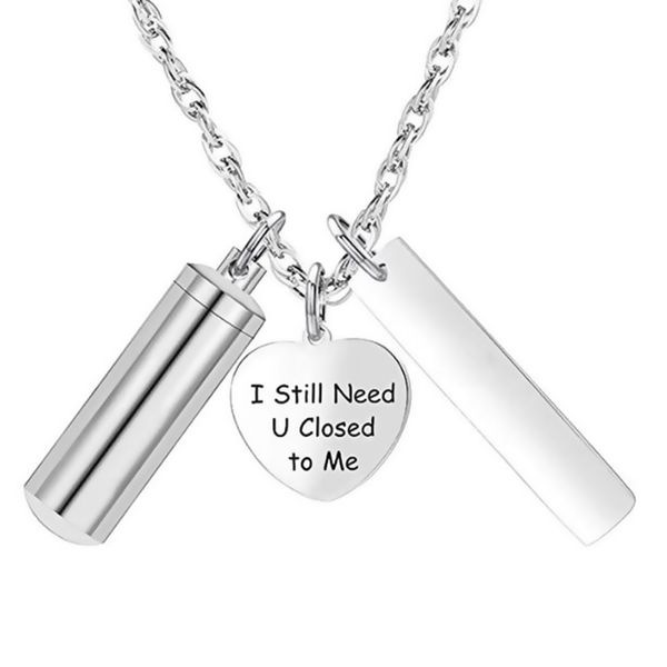 stainless steel cremation jewelry for ashes adjustable necklaces chain cylinder memorial keepsake urn with, Silver
stainless steel cremation jewelry for ashes adjustable necklaces chain cylinder memorial keepsake urn with, Silver