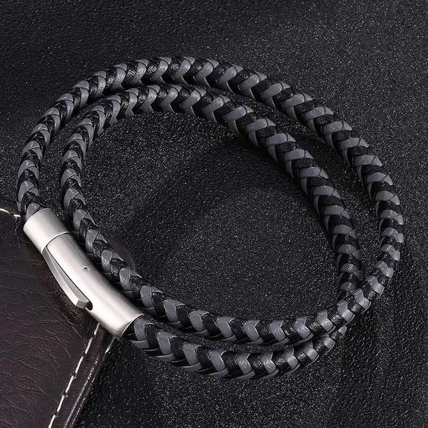 charm bracelets black gray leather mix braided fashion double layer bracelet men women stainless steel snaps jewelry accessories gift, Golden;silver
charm bracelets black gray leather mix braided fashion double layer bracelet men women stainless steel snaps jewelry accessories gift, Golden;silver