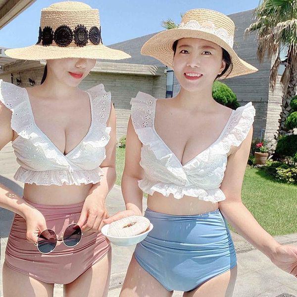 women's swimwear women bikini set high waisted padded deep v beach wear summer ladies swimsuit korean style bathing suits, White;black
women's swimwear women bikini set high waisted padded deep v beach wear summer ladies swimsuit korean style bathing suits, White;black