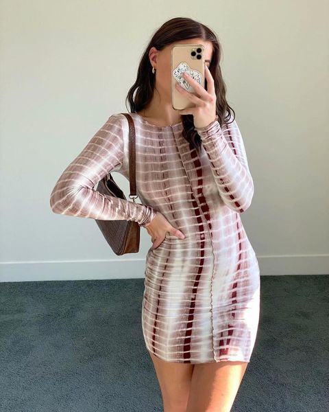 casual dresses women tie dye mini secy dress crew neck stretchy summer autumn long sleeve bodycon, Black;gray
casual dresses women tie dye mini secy dress crew neck stretchy summer autumn long sleeve bodycon, Black;gray