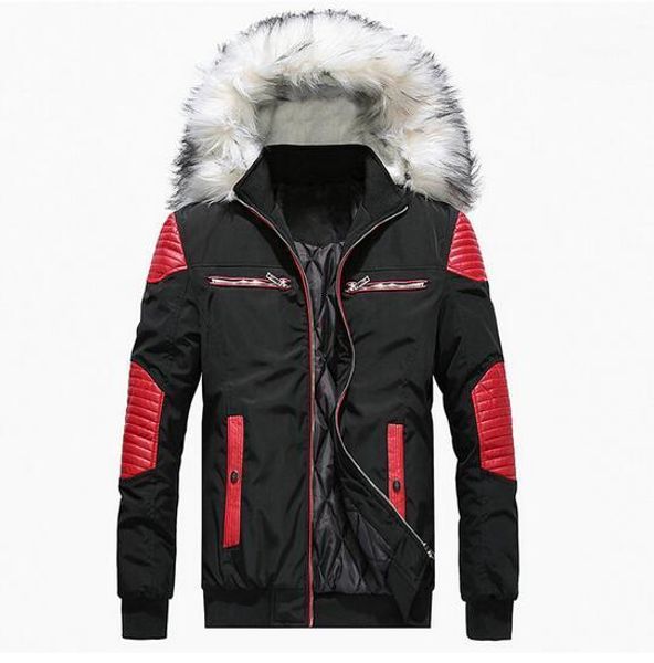 men winter jackets thicken warm fur hooded parkas zipper casual outwear overcoat mens and coats, Black
men winter jackets thicken warm fur hooded parkas zipper casual outwear overcoat mens and coats, Black