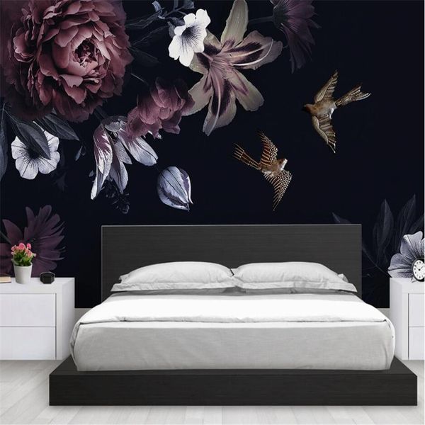 custom large wall painter minimalist hand-painted peony flowers black bedroom background wallpaper
custom large wall painter minimalist hand-painted peony flowers black bedroom background wallpaper