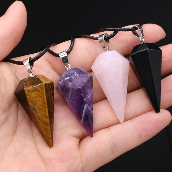 charms natural semi-precious stone agate cone pendant rose quartz amethyst 20x37mm 40+5cm for jewelry making necklaces gift women, Bronze;silver
charms natural semi-precious stone agate cone pendant rose quartz amethyst 20x37mm 40+5cm for jewelry making necklaces gift women, Bronze;silver